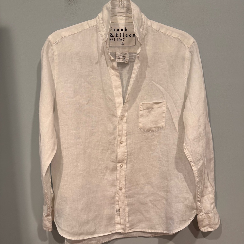 Frank and Eileen EILEEN Relaxed Linen Button Down Shirt Size S - Picture 2 of 10
